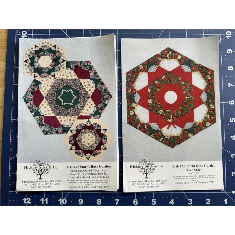 Hickory Stick & Co. Starlit Rose Garden Tree Skirt Or Tablecloth 2in1 Pattern